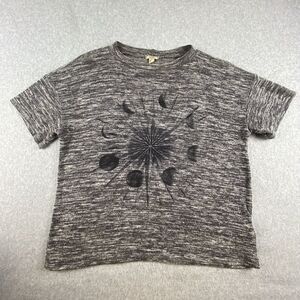 Vintage Ecote Shirt Womens Small Gray Knit‎ Heathered Sun Moon Casual Top USA